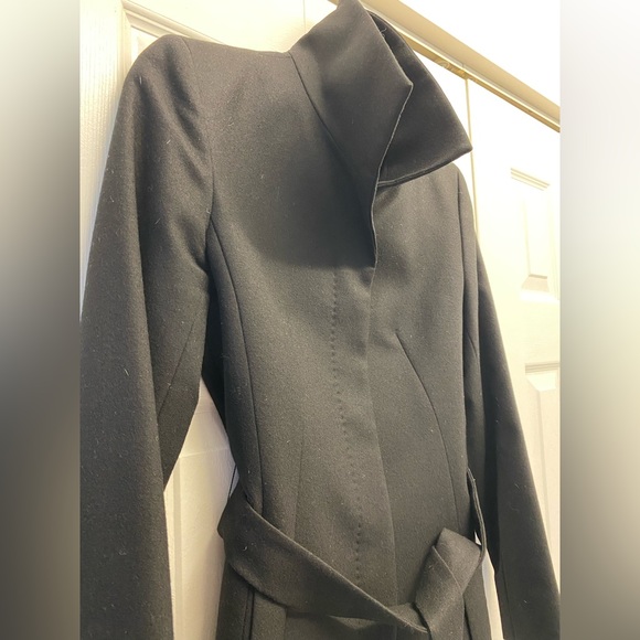 INED Black wool short jacket with belt - Picture 3 of 5